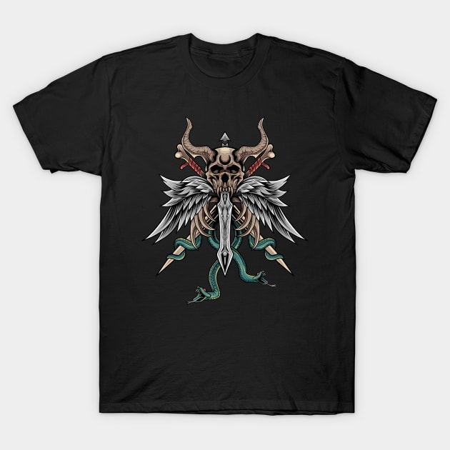 Beast Skull Dark Artwork T-Shirt by hazamaxx7